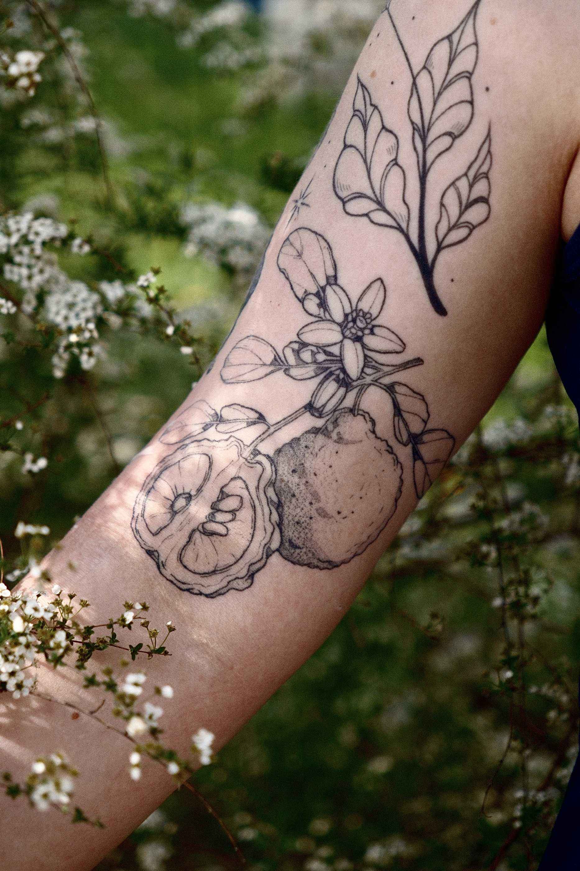 królink — tatuaż botaniczny